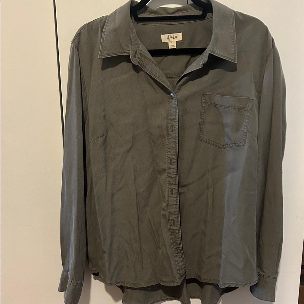 Gray Button-Up Shirt